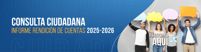 Banner de Consulta Ciudadana para el Informe de Rendición de Cuentas 2025-2026, con llamado a participar.